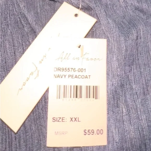 NWT Nordstrom All in Favor Navy Plisse Midi Dress Size XXL Wedding Guest - Picture 6 of 7